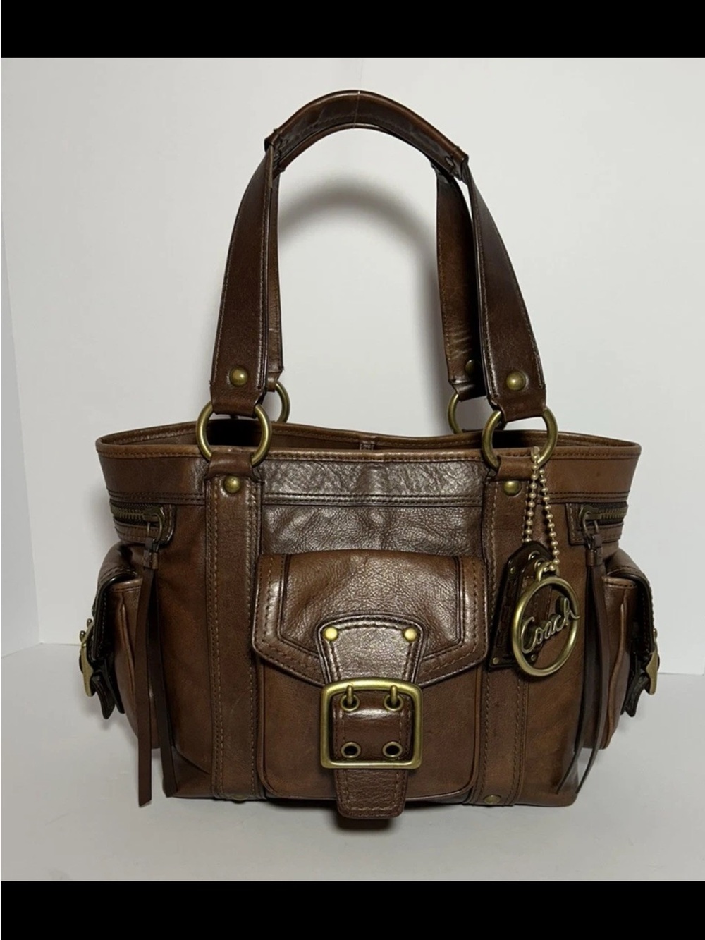 Coach Legacy Shoulder Bag/Tote Cognac Leather,Chunky Brass Hardware,RARE/VINTAGE